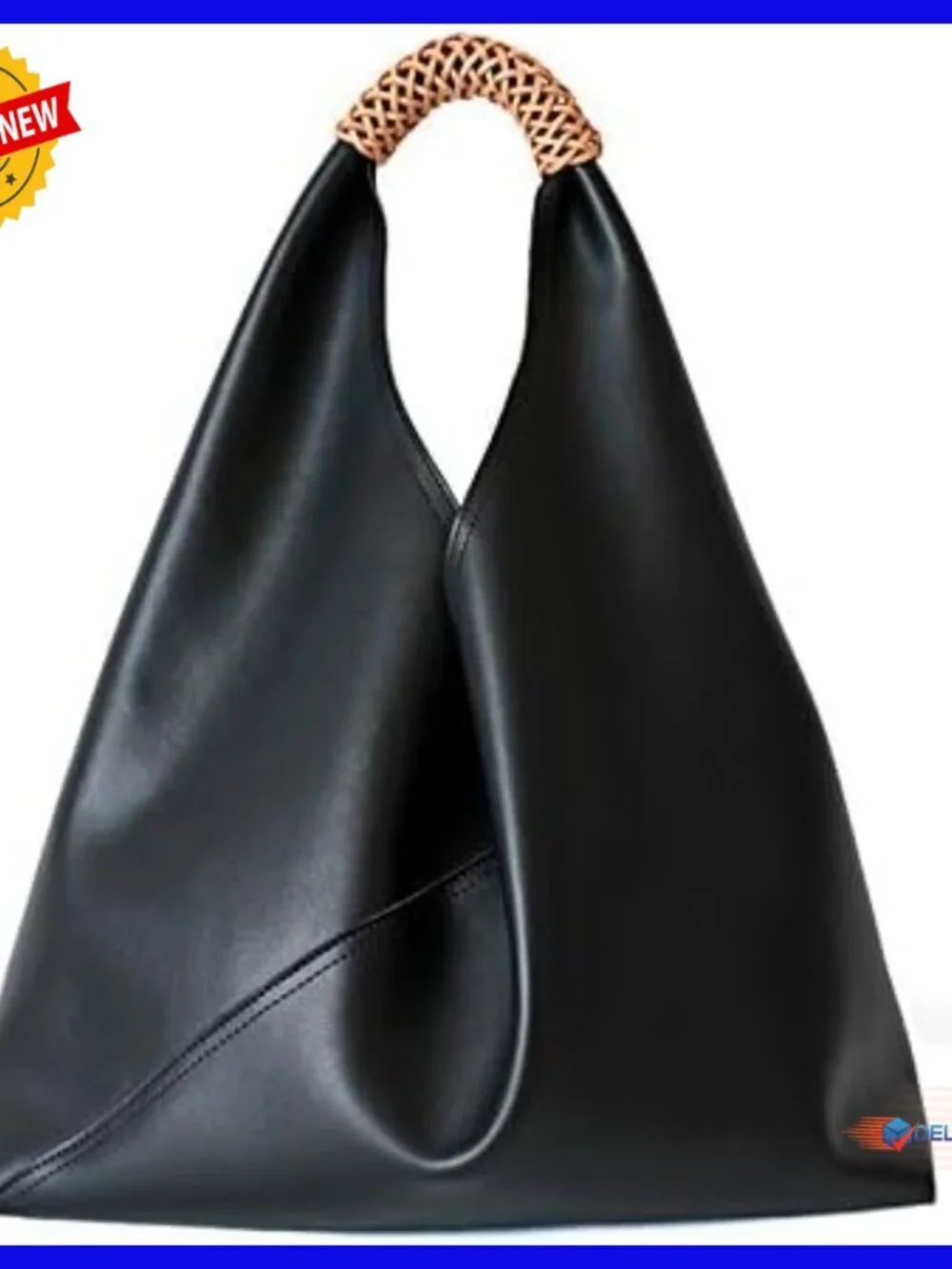 Genuine Cowhide Leather Hobo Shoulder Bag Slouchy Tote Large Capacity